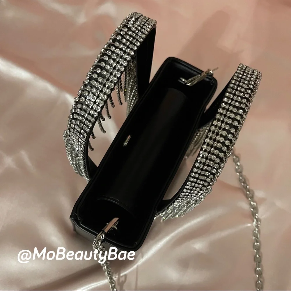 Black Crystal Rhinestone Handbag - Picture 4 of 9